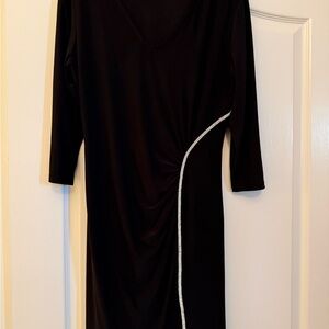 Elegant Black Dress with Sequin Accent